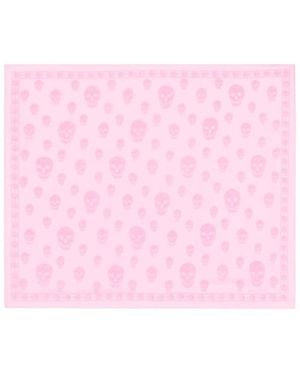 McQueen Classic Skull Silk Scarf - Pink