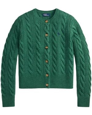 Polo Ralph Lauren Long-Sleeved Knitted Cardigan - Green