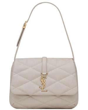 Saint Laurent Le 57 Logo Plaque Shoulder Bag - White