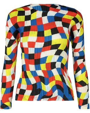 Pleats Please Issey Miyake Pleated Knit Top - Multicolour