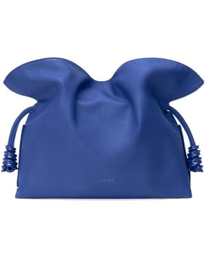 Loewe Medium Leather Flamenco Purse - Blue