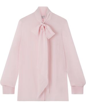 Gabriela Hearst Shildon Pussy-Bow Silk-Georgette Blouse - Pink