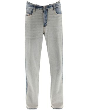 DIESEL Logo Patch Straight Leg Jeans - Grey