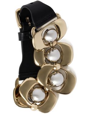 Miu Miu Leather And Metal Bracelet - White