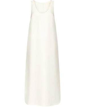 Loulou de Saison Nada Side-Split Slip Midi Dress - White