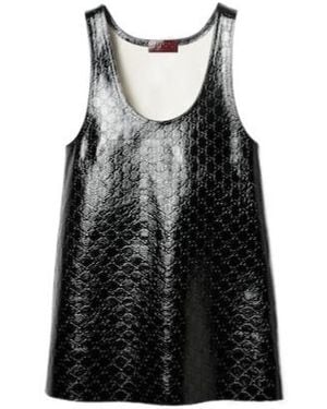 Gucci Gg Embossed Mini Dress - Black
