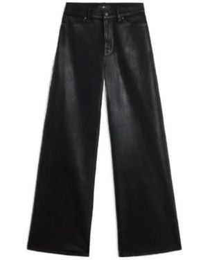 7 For All Mankind High-Waisted Wide-Leg Jeans - Black