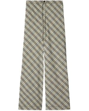 Burberry Cotton Check Pajama Pants - Gray
