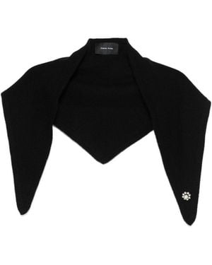 Simone Rocha Embellished Cashmere Scarf - Black