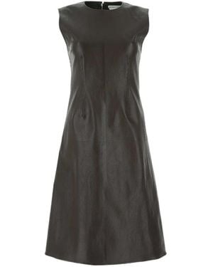 Bottega Veneta Sleeveless Leather Dress - Grey