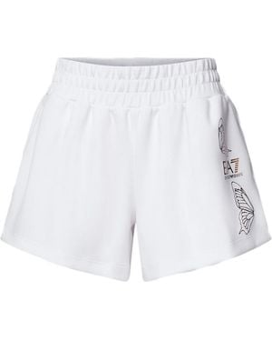 EA7 Logo Printed Shorts - White