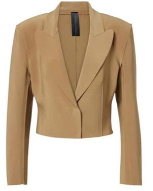 Norma Kamali Cropped Blazer - Natural