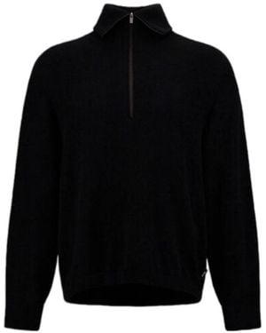 Herno Laminar Half Zip Knitted Jacket - Black
