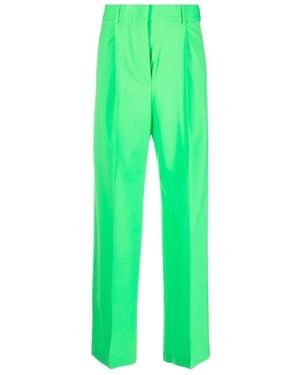 MSGM High-Waist Straight-Leg Tailored Trousers - Green