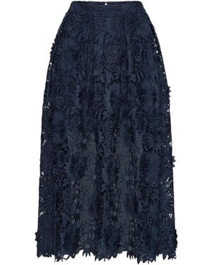 ROTATE BIRGER CHRISTENSEN 3D Lace Midi Skirt - Blue