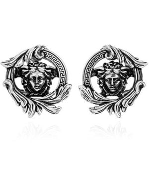 Versace Medusa Head Earrings - White