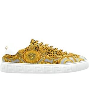 Versace Round-Toe Sneakers - Yellow
