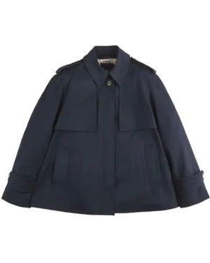 Fay Cape-Style Short Jacket - Blue