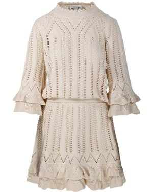 Isabel Marant Ruffled Knit Mini Dress - Natural