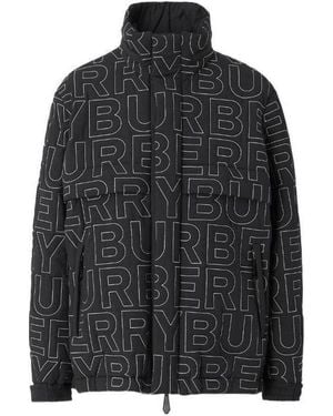 Burberry Embroidered Logo Packaway Jacket - Black