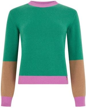 Herno Colorblock Knitted Sweater - Green