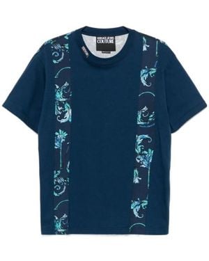 Versace Jeans Couture Barocco Pattern Tee - Blue