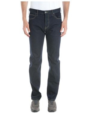 Armani Jeans Logo Logo Denim Trousers - Blue