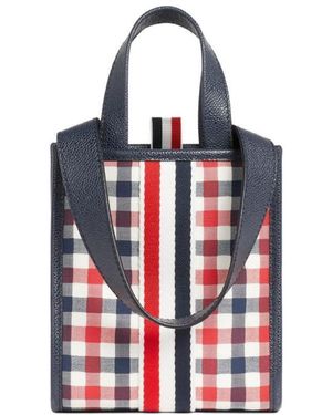 Thom Browne Mini Rwb-Stripe Tote Bag - Red