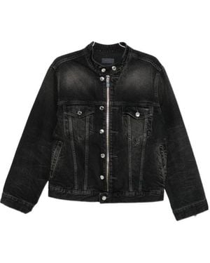 Haikure Zip-Up Denim Jacket - Black
