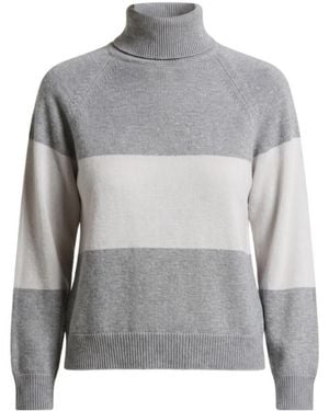 Peserico Striped Turtleneck Sweater - Gray