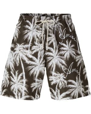 Amiri Palms Swim Shorts - Gray