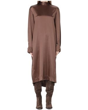 Dries Van Noten Long-Sleeved Dress - Brown