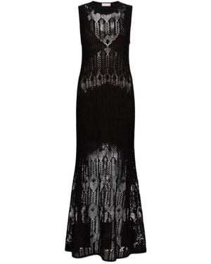 Liu Jo Long Openwork Knit Dress - Black