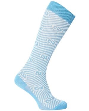 Gucci Logo Knit Socks - Blue