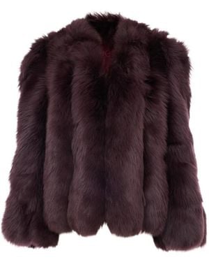 Chloé Chloé Oversized Shearling Short Coat - Purple