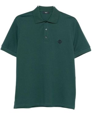 Herno Short Sleeve Logo Polo Shirt - Green