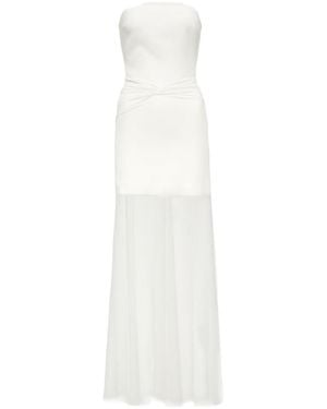 David Koma Bridal Strapless Gathered Cady Gown - White