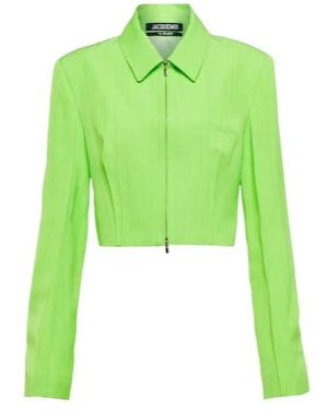 Jacquemus La Veste Limao Cropped Jacket - Green