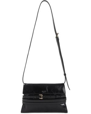 Moschino Buckle-Fastening Leather Shoulder Bag - White