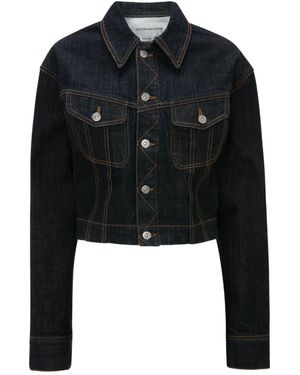 Victoria Beckham Button-Fastening Denim Jacket - Black