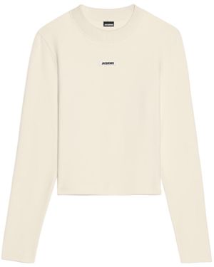 Jacquemus Logo Patch Long-Sleeved Top - Natural