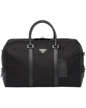 Prada Logo Travel Bag - Black