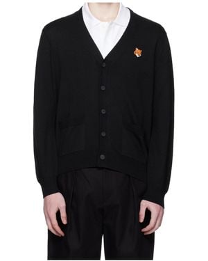 Maison Kitsuné Maison Kitsuné Fox Head Regular Cardigan - Black