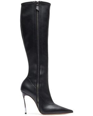 Casadei Blade Zipped To The Knee Boots - Black