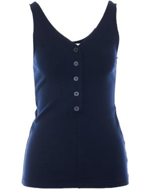 AURALEE Sleeveless Vest - Blue