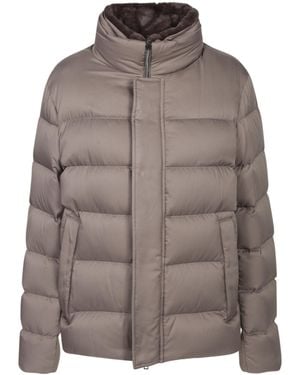 Herno High-Neck Down Jacket - Brown