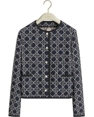 Dior Macrocannage Cropped Jacket - Grey
