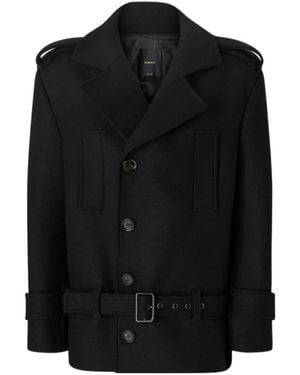 Pinko Belted Epaulette Coat - Black