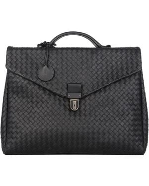 Bottega Veneta Weaving A Portable Briefcase - Black