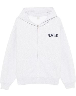 Sporty & Rich Zip-Up Hoodie - White